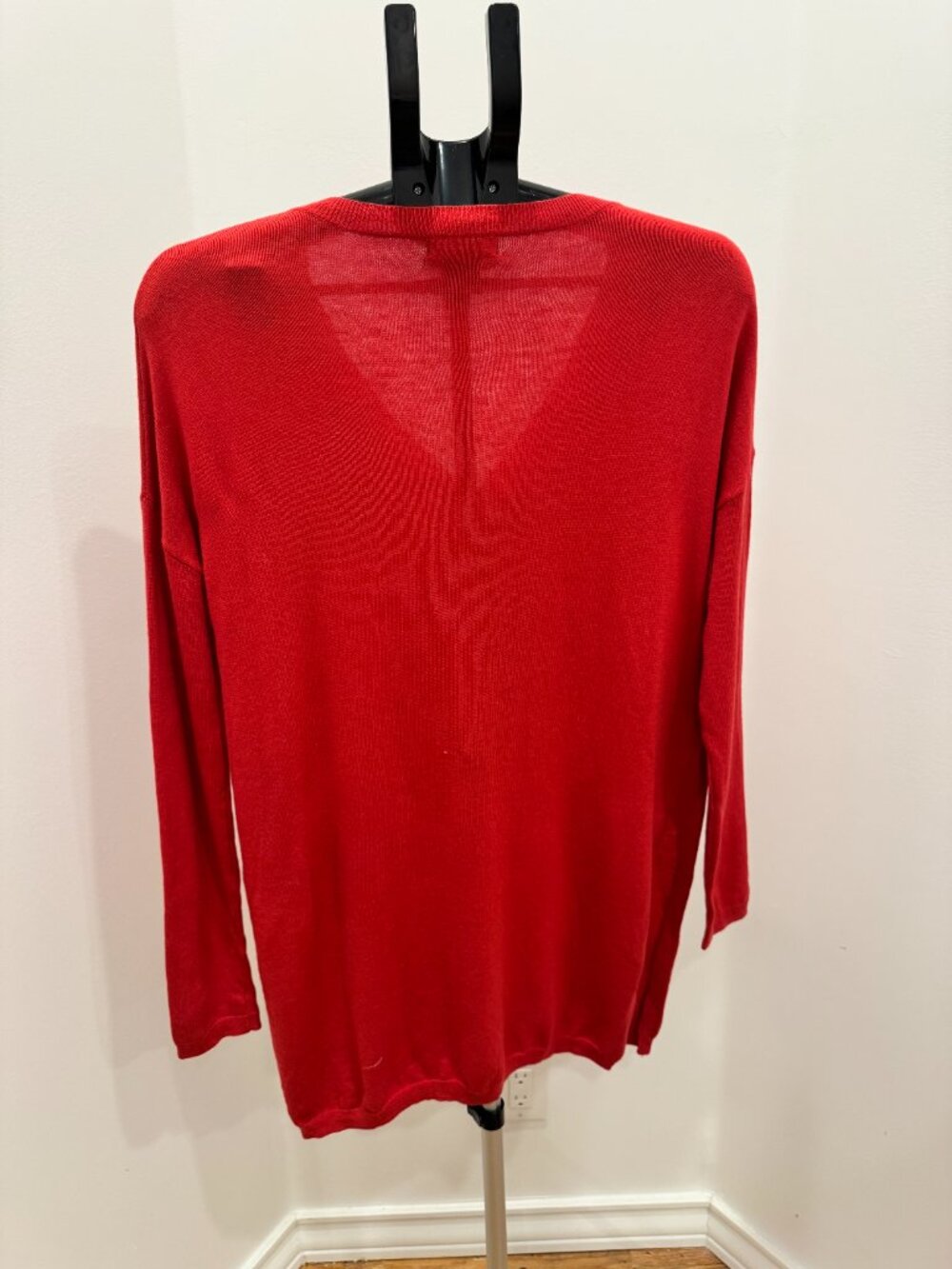 TROUVÉ Red Cashmere Blend Zip V-Neck Tunic Sweater XL EUC - Picture 3 of 10